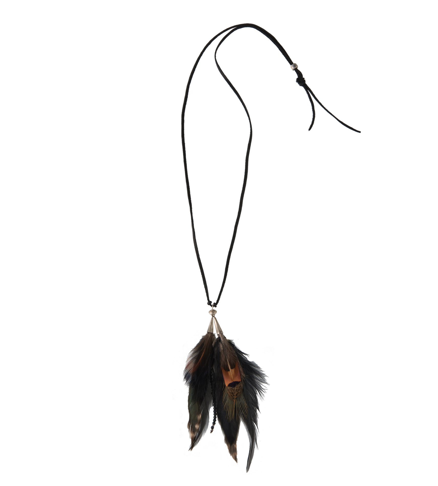 FEATHER NECKLACE BK