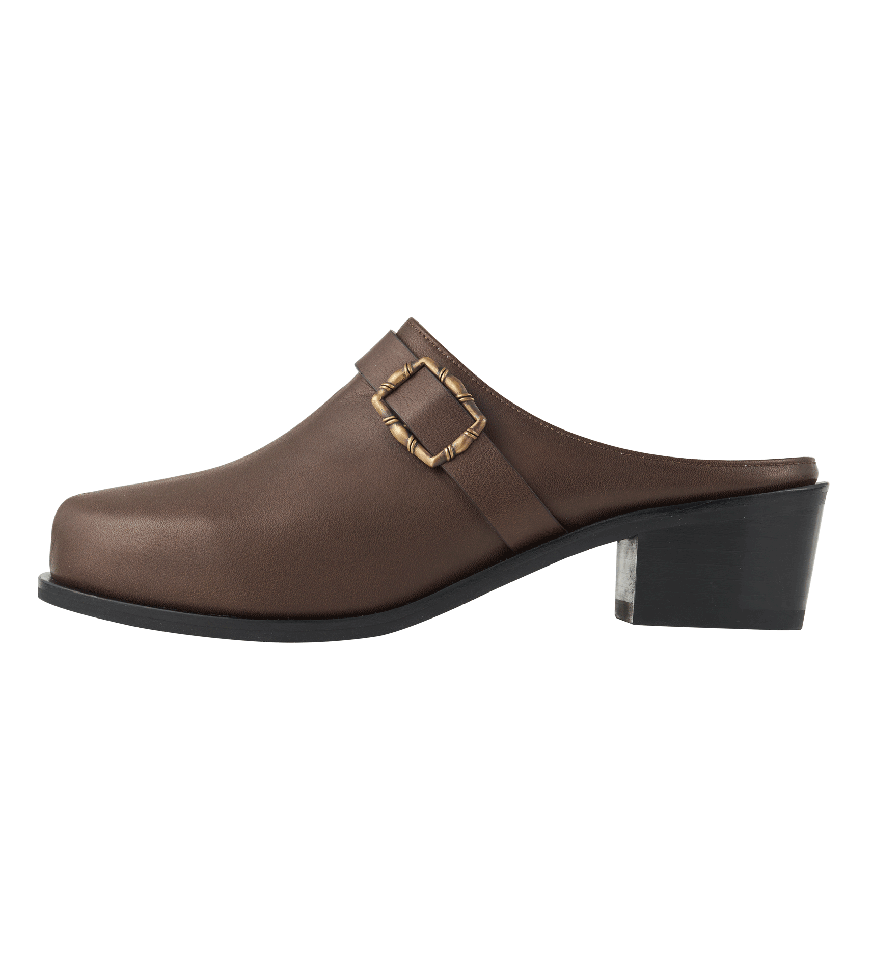 Brown Clogs w/ Square Buckle