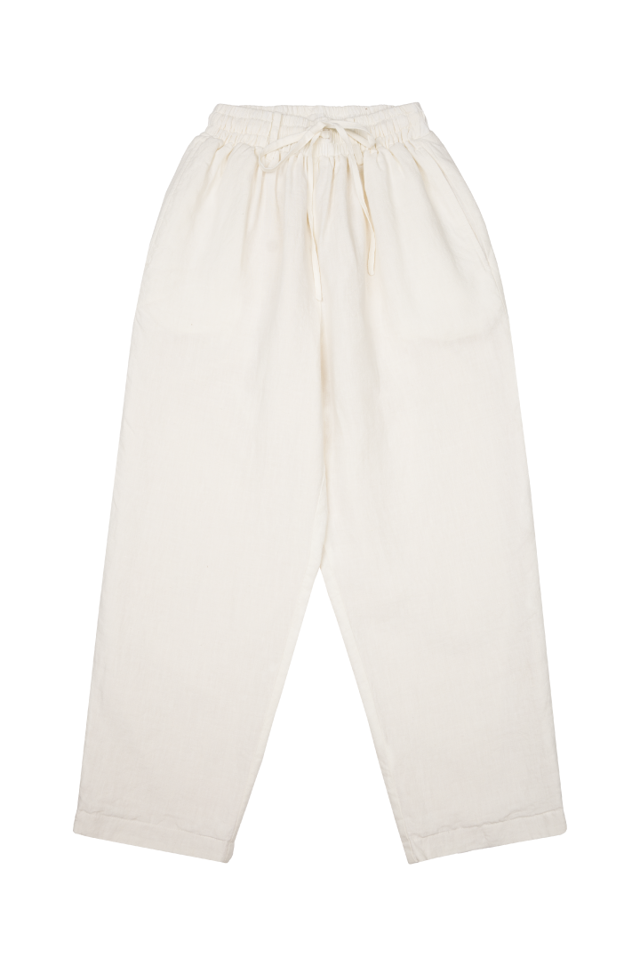 LINEN PULL ON TROUSERS_White